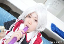 Anime Maid Eri Mizuno Destroys Her Pussy With A Long Dildo