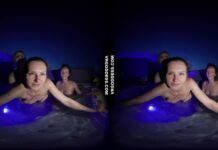 Three Of The Hottest Models Late Night Lesbians Playing In Rooftop Jacuzzi Lea Rebeka Ruby Melonie