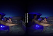 Three Of The Hottest Models Late Night Lesbians Playing In Rooftop Jacuzzi Lea Rebeka Ruby Melonie