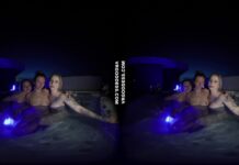 Three Of The Hottest Models Late Night Lesbians Playing In Rooftop Jacuzzi Lea Rebeka Ruby Melonie